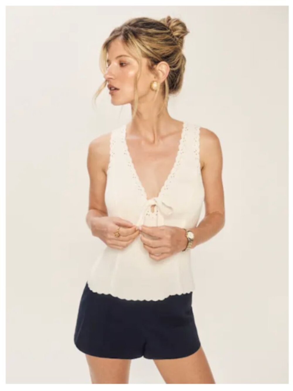 Reformation Marlena Top Ivory - Size 8